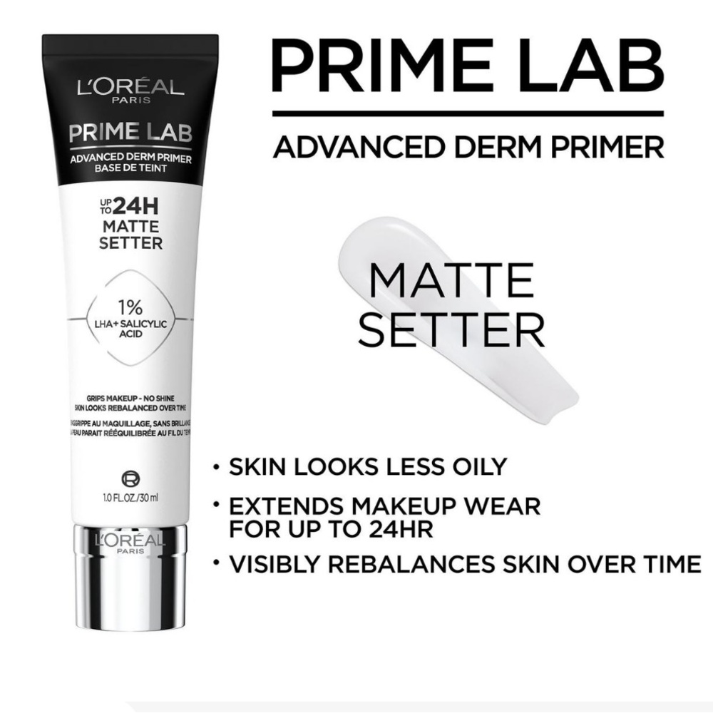 L'Oreal Prime Lab Advanced Derm Primer - Matte Setter SET OF 2 (1oz each)
